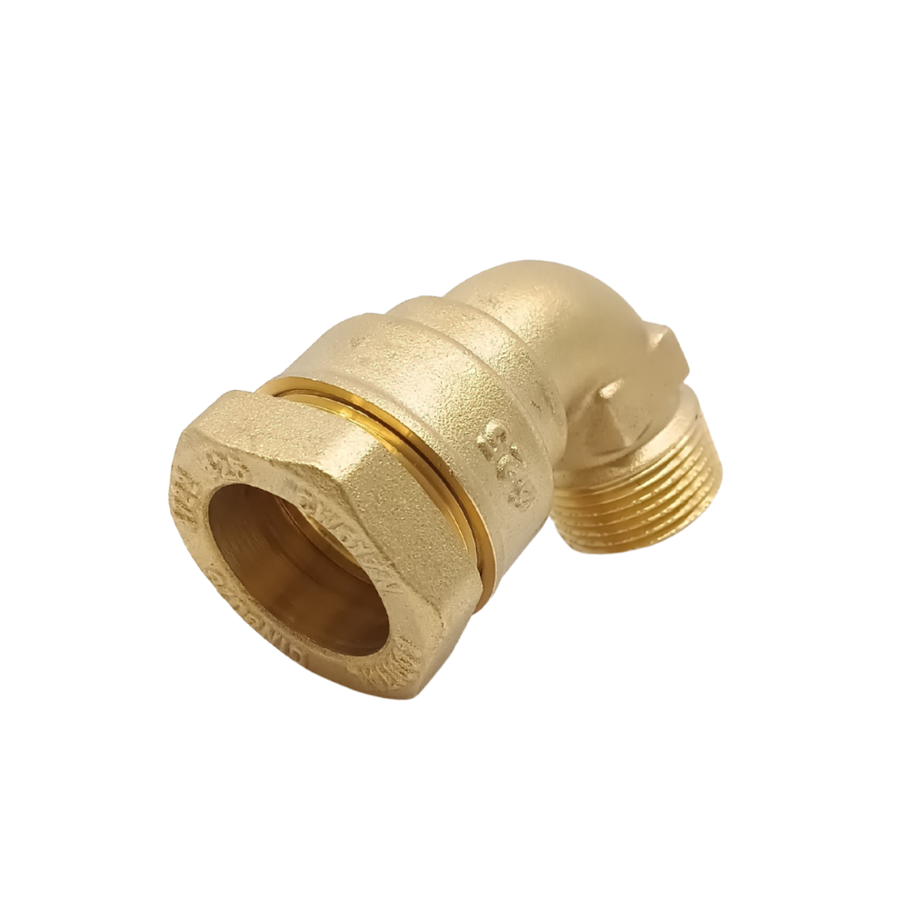 Coude à compression mâle – laiton PE/PVC